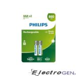 Philips Επαναφορτιζόμενες Μπαταρίες AAA HR03 Micro 800mAh 1.2V (2τμχ)
