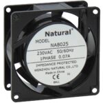 Ανεμιστήρας 80X80X25 230VAC Ρουλεμάν Καλωδίου 8025-230BH NAL