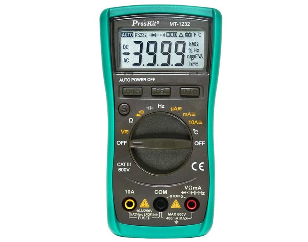 01.033.0098 Πολύμετρο Ψηφιακό Πλήρες + TRUE RMS + Θερμοκρασία + AUTORANGE MT-1232 S/PRO'SKIT - Image 1