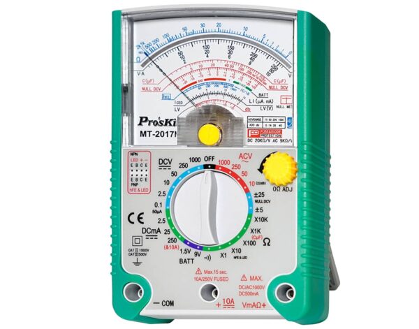 Πολύμετρο Αναλογικό + BUZZER + Δίοδος + TRANSISTOR + Πυκνωτής ΧΩΡΗΤΙΚΟΤΗΤΑΣ MT-2017N S/PRO'SKIT
