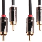 Καλώδιο Ήχου 2 RCA Αρσενικά σε 2 RCA Αρσενικά 3m Επίχρυσα HQ 24K R315 BAG VZN