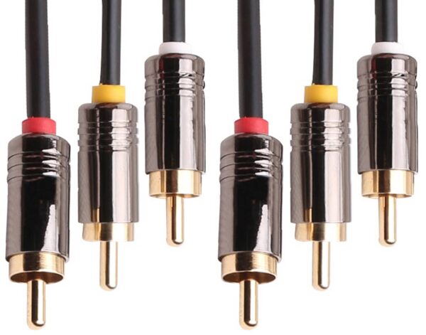 Καλώδιο Ήχου 3 RCA Αρσενικά σε 3 RCA Αρσενικά 3m Επίχρυσα HQ 24K R316 BAG VZN