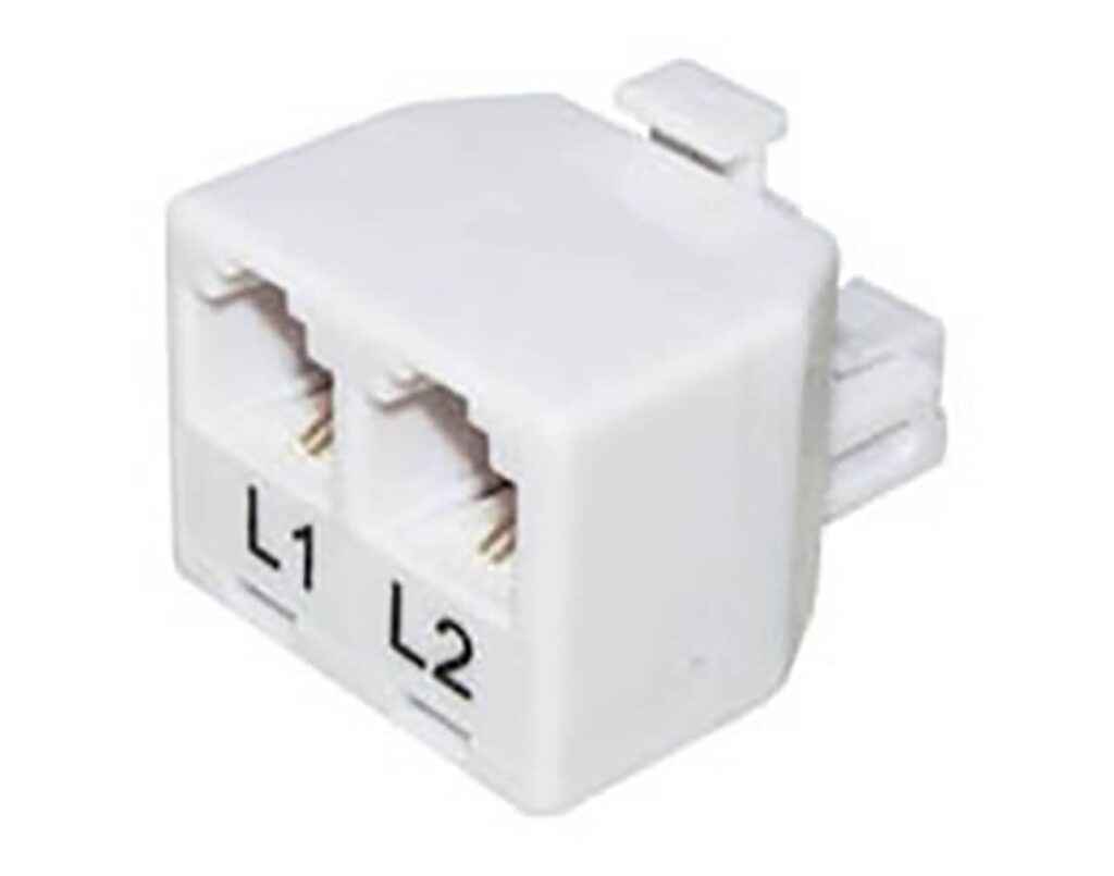 01.074.0117 ADAPTOR Τηλεφωνικό ΔΙΑΧΩΡΙΣΤΗΣ 2 ΓΡΑΜΜΩΝ Αρσενικό σε 2 Θηλυκά T201-02 (303) COMP - Image 1
