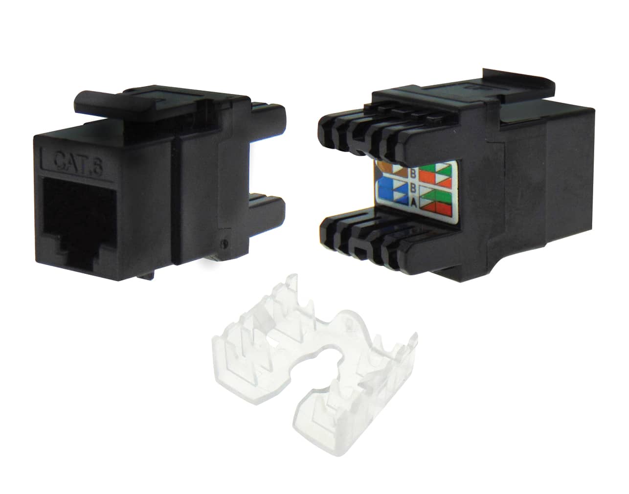 01.075.0079 KEYSTONE JACK RJ45 UTP CAT 6 KRONE TYPE 180° ΠΡΙΖΑΣ / PATCH PANEL ΜΑΥΡΟ ΜΕ UL KJ6-05 SUT - Image 1