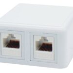 Πρίζα Δικτύου Επίτοιχη 2P με KEYSTONE JACK CAT 6A με UL SUT