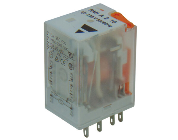 RELAY ΜΕΣΑΙΟ 2P 24V DC SOLDER ΜΕ LED RMI RGN