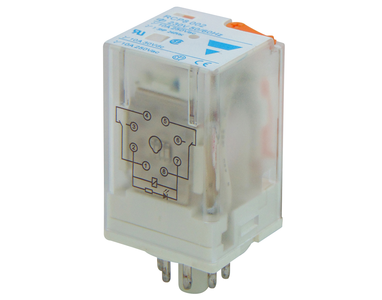 01.077.0767 RELAY ΤΥΠΟΥ ΛΥΧΝΙΑΣ 8P 12V AC ΜΕ LED RCP RGN - Image 1