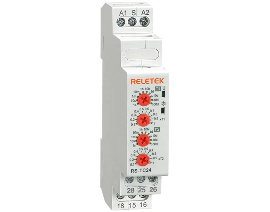 01.077.0837 Χρονικό RELAY Ράγας Ασύμμετρο FLASHER 2C/O 12-240VAC/DC RS-TC24 RELETEK - Image 1