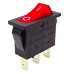Διακόπτης ROCKER Μεσαίος 3P με Λυχνία ON-OFF 16A/250V Κόκκινος RK1-15B 1X1N B/R"0-" SOKEN