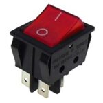 Διακόπτης ROCKER Μεγάλος 4P με Λυχνία ON-OFF 22A/250V Κόκκινος R210 HNO
