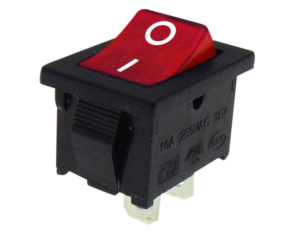 Διακόπτης ROCKER Μίνι 2P Χ/Λ ON-OFF 10A/250V Κόκκινος MR1110 HNO