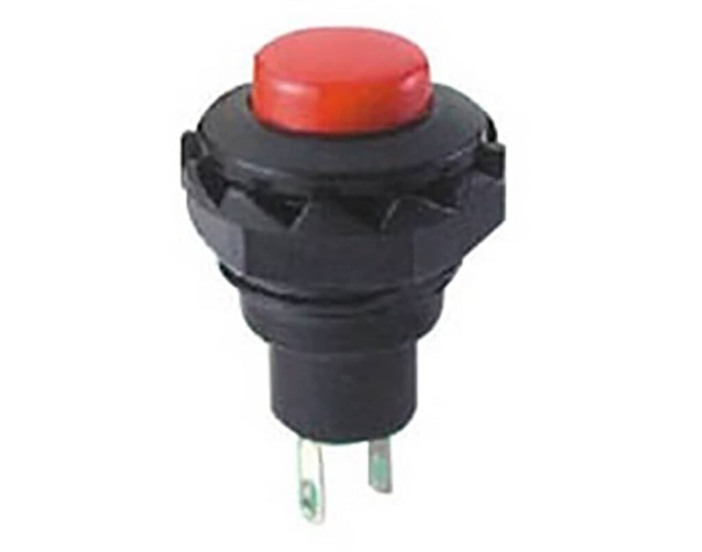01.087.0053 Μπουτόν PUSH OFF Στρογγυλό Φ12.7 Κόκκινο R13-502B-2P SCI - Image 1