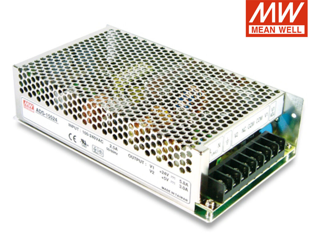 01.125.0095 Τροφοδοτικό 154.2W/24VDC/5VDC PFC Διπλής Εξόδου ADS155-24 MEAN WELL - Image 1