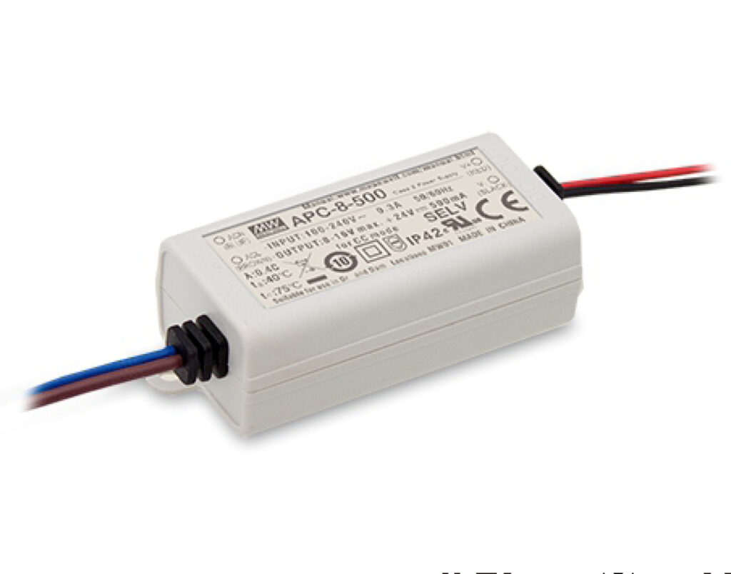 01.125.0550 Τροφοδοτικό LED 8W/8-16VDC/500mA IP42 APC-8-500 MEAN WELL - Image 1