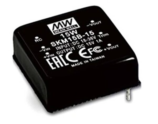 CONVERTER DC/DC 15W/18-36V/12V/1.25A PCB SKM15B-12 MEAN WELL