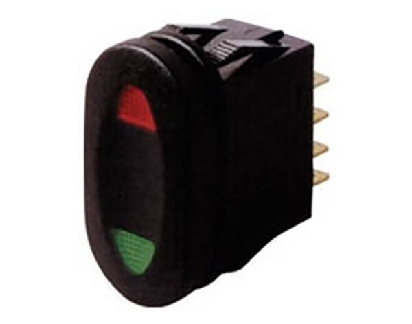Διακόπτης ROCKER Αυτοκινήτου 4P ON-OFF-ON 21A/14V Κόκκινο/Πράσινο R13-271D SCI