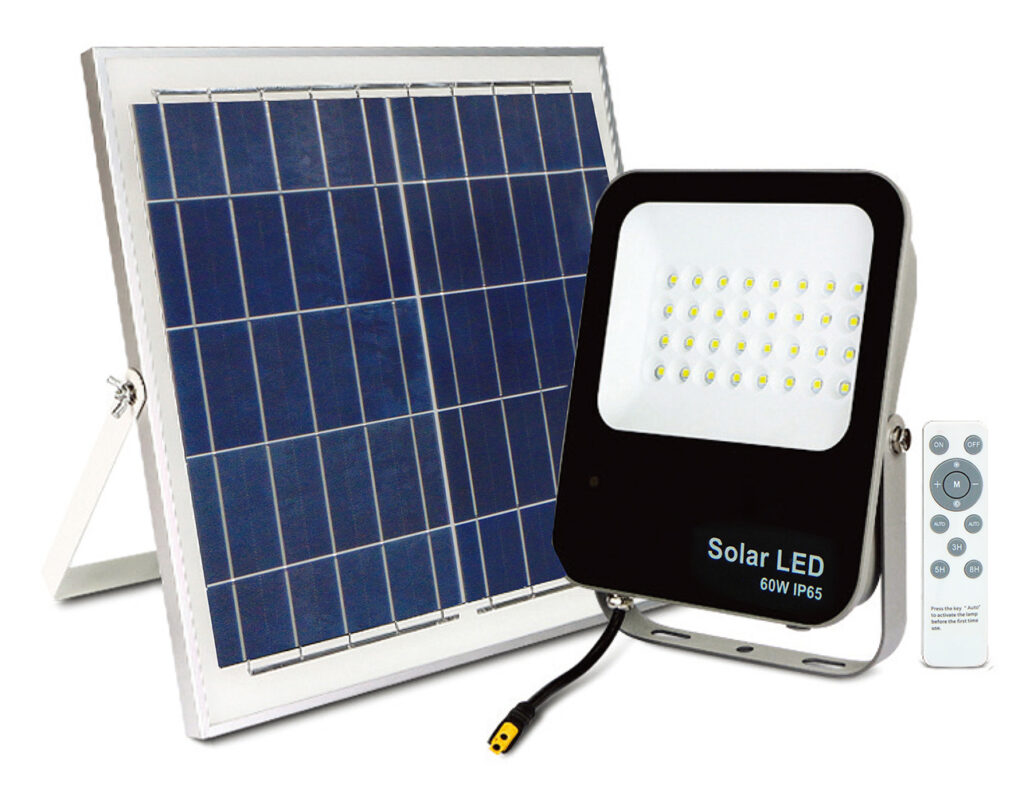 太阳能泛光灯.cdr Προβολέας LED 60W 3.2V/12Ah 6500K DAY LIGHT με SOLAR PANEL και REMOTE CONTROL B43060 RLX - Image 1