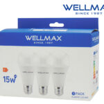 Λάμπα LED A65 E27 15W 1521LM 220° 6500Κ DAY LIGHT ECO-LITE Σετ 3 Τεμαχίων WELLMAX