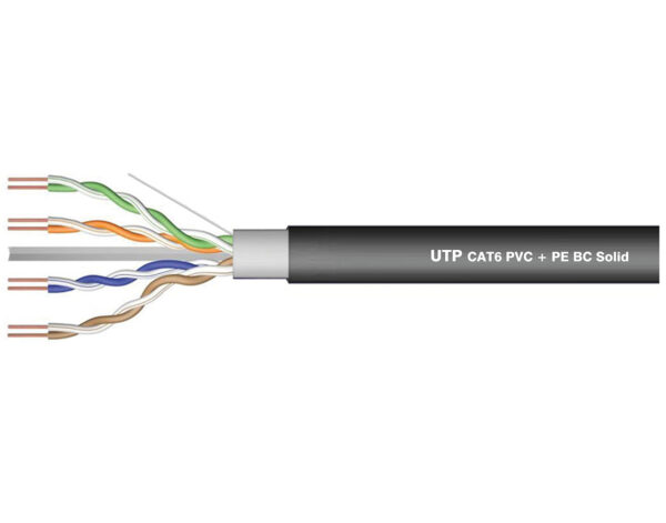 ΚΑΛΩΔΙΟ LAN CAT6 UTP 4P SOLID PET (PVC+PE) BC ΜΑΥΡΟ 305m DAH