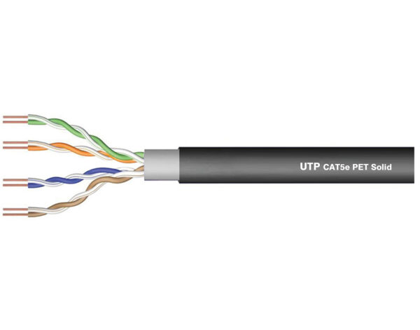 ΚΑΛΩΔΙΟ LAN CAT5e UTP 4P SOLID PET BC ΜΑΥΡΟ 305m LSN