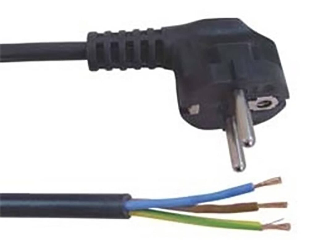 02.005.0039 Καλώδιο Τροφοδοσίας 3X1mm² 2m RUBBER Σούκο Γωνία Μαύρο YUN - Image 1