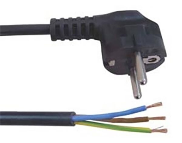 Καλώδιο Τροφοδοσίας 3X1.5mm² 2m RUBBER Σούκο Γωνία Μαύρο YUN