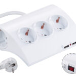 ΠΟΛΥΠΡΙΖΟ ΑΣΦΑΛΕΙΑΣ 5 ΘΕΣΕΩΝ ΣΟΥΚΟ & 2 USB ΕΠΙΔΑΠΕΔΙΟ & ΕΠΙΤΟΙΧΟ 3X1.5 1.3m ΛΕΥΚΟ SL8105 SFL