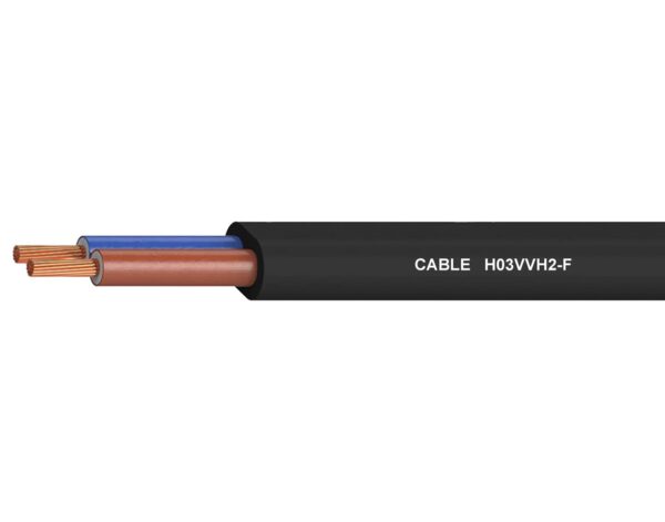 ΚΑΛΩΔΙΟ ΗΛΕΚΤΡΟΛΟΓΙΚΟ ΕΥΚΑΜΠΤΟ H03VVH2F 2X0.5mm² ΜΑΥΡΟ TOP