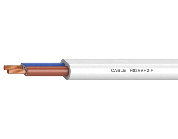 ΚΑΛΩΔΙΟ ΗΛΕΚΤΡΟΛΟΓΙΚΟ ΕΥΚΑΜΠΤΟ H03VVH2F 2X0.5mm² ΛΕΥΚΟ TOP