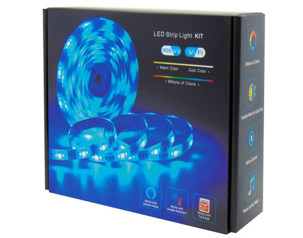 ΤΑΙΝΙΑ LED 12V/24W ΕΞΩΤΕΡΙΚΟΥ ΧΩΡΟΥ IP65 72L 5050 PU KIT FULL COLOR ME WIFI CONTROLLER IP65 ILL