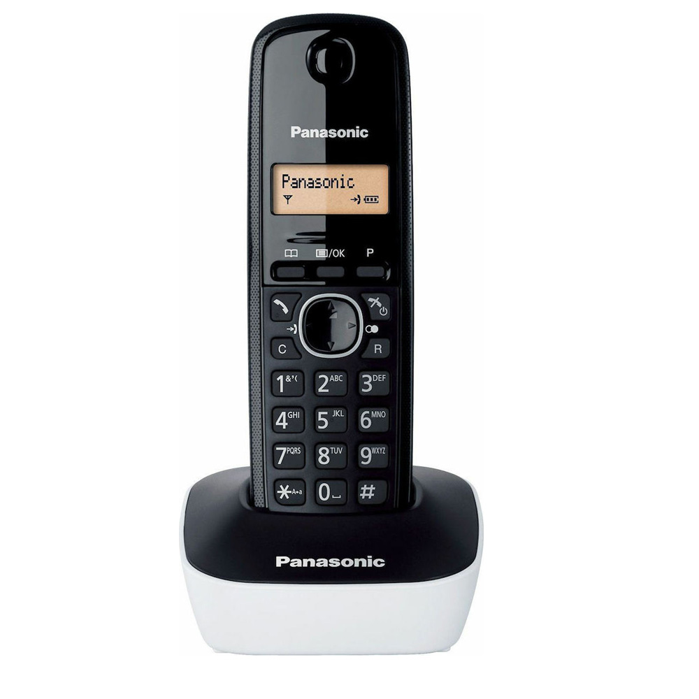 02811 Ασύρματο Ψηφιακό Τηλέφωνο Panasonic KX-TG1611GRW Μαύρο-Λευκό με Αναγνώριση Κλήσης, Λειτουργία Αφύπνισης και Φωτιζόμενη Οθόνη - Image 1