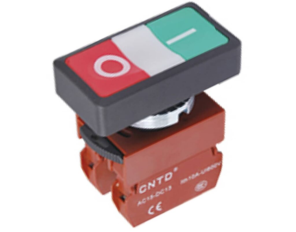 03.002.0125 Μπουτόν Χωνευτό START-STOP Φ22 1NO+1NC με Λυχνία 24VAC/DC Λευκή C2PID-W CNTD - Image 1