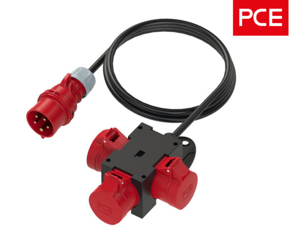 ADAPTOR Βιομηχανικό Αρσενικό 5P 16A με Καλώδιο σε 3 Θηλυκά 5P 16A IP44 9430718 PCE