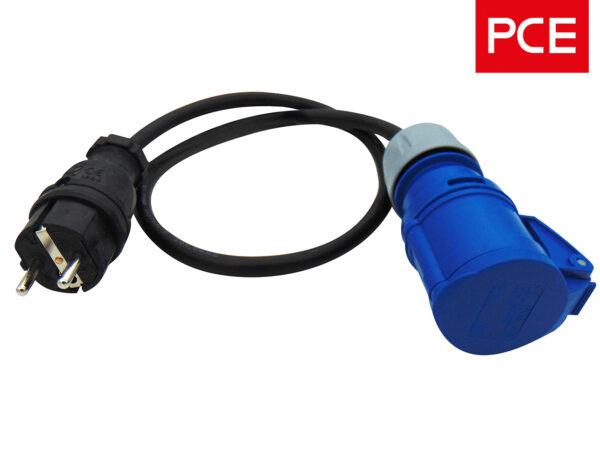 ADAPTOR Βιομηχανικό Θηλυκό 3P 16A με Καλώδιο σε Σούκο Αρσενικό 16A IP44 9009 PCE