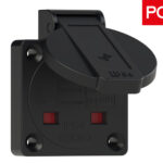 ΠΡΙΖΑ ΧΩΝΕΥΤΗ UK 3P 13A ΜΕ ΚΑΠΑΚΙ IP54 ΜΑΥΡΗ 1020-5s PCE