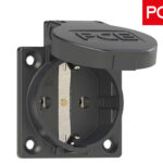 Πρίζα Χωνευτή Σούκο 3P 16A με Καπάκι IP54 Μαύρη 1050-0ss PCE