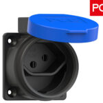 Πρίζα Χωνευτή SWISS 3P 10A με Καπάκι IP55 Μπλε 1313-0bc PCE