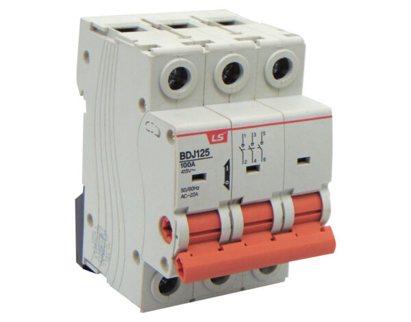 Διακόπτης Ράγας 3P 100A 415VAC BDJ125 LG
