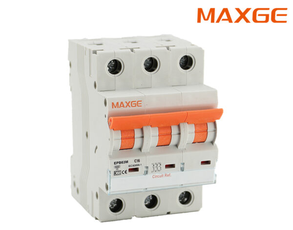 Ασφάλεια Ράγας 3P C 16A 6kA 400VAC EPB-63M MAXGE