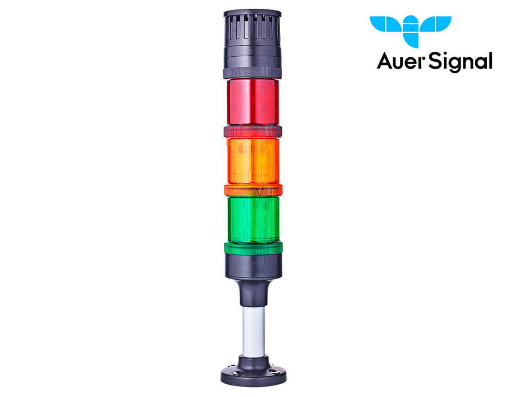 03.024.0078 Πύργος LED Σταθερός με BUZZER 230VAC Φ60 Κόκκινος/Πράσινος /Πορτοκαλί Q81 AUER - Image 1