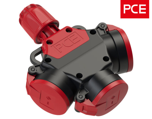 ADAPTOR Βιομηχανικό 3 Θέσεων Καουτσούκ με Καπάκι IP54 253622-s PCE