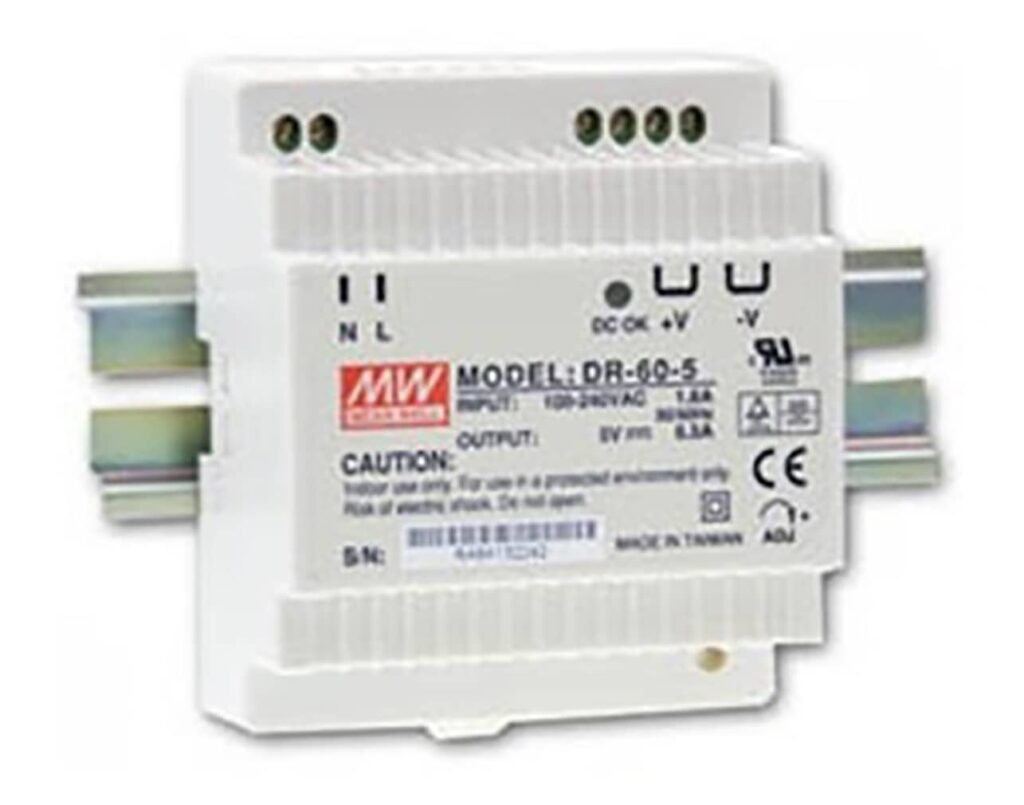 03.036.0152 Τροφοδοτικό Ράγας 32.5W/5VDC/6.5A DR-60-5 MEAN WELL - Image 1
