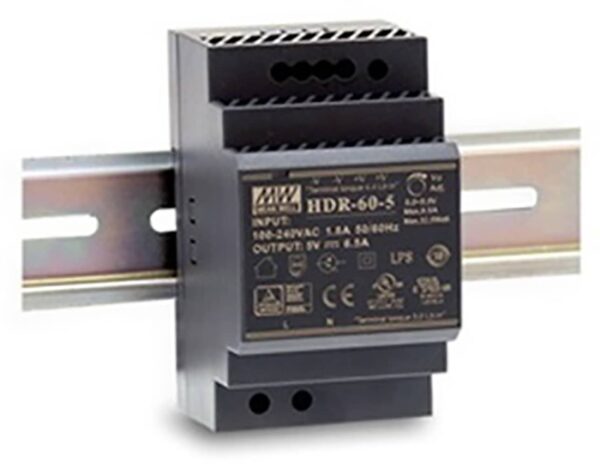 Τροφοδοτικό Ράγας 32.5W/5VDC/6.5A ULTRA SLIM HDR-60-5 MEAN WELL