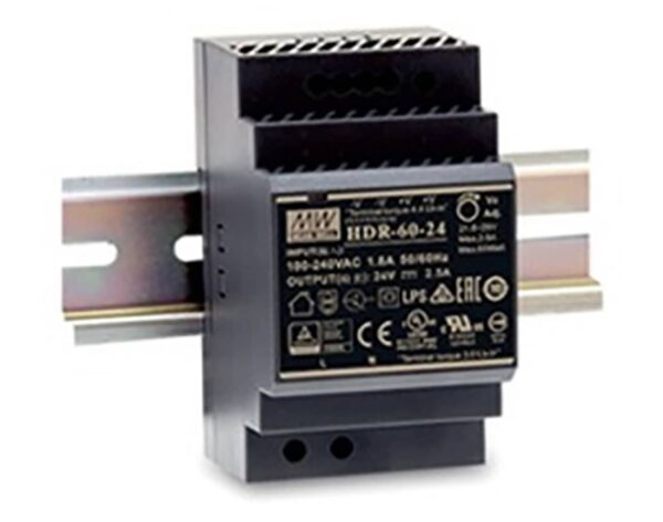 Τροφοδοτικό Ράγας 60W/15VDC/4A ULTRA SLIM HDR-60-15 MEAN WELL