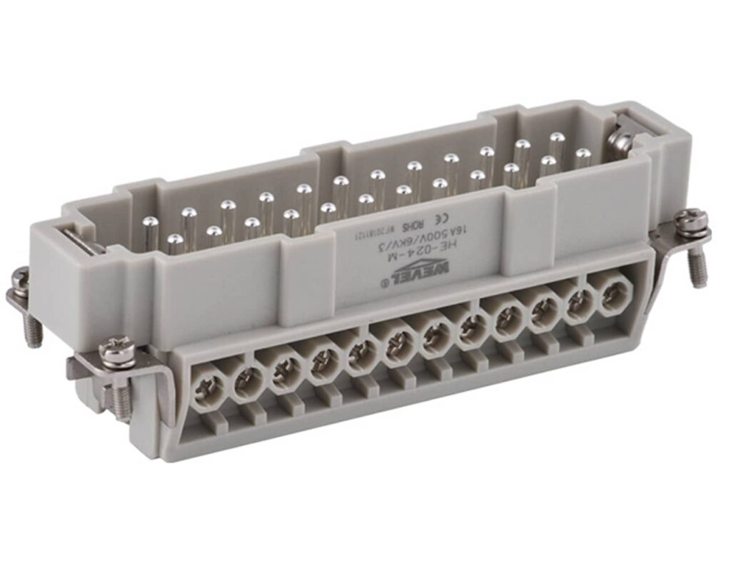03.052.0007 Φις για CONNECTOR HEAVY DUTY Αρσενικό 24P+Γ (1-24) HE-024-M SIB/WVL - Image 1