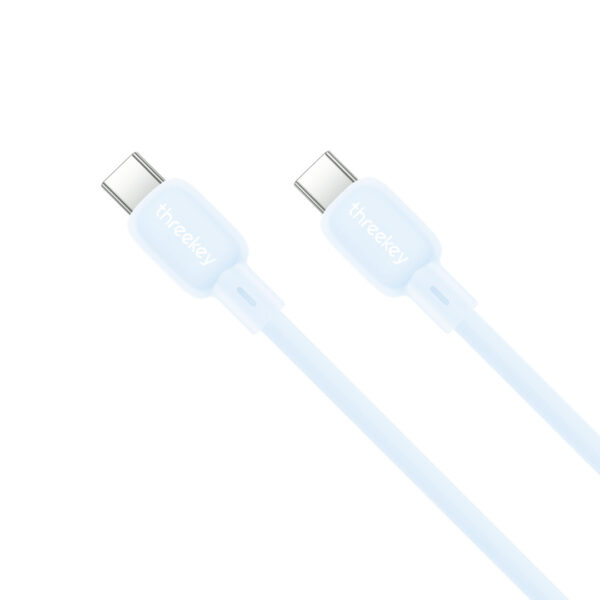 ThreeKey TK-NB09 Καλώδια Σιλικόνης Type-C σε Type-C 60W Μπλε
