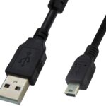 Καλώδιο USB 2.0 A/M Μίνι B/M 2m 5PIN με Φερρίτη HIGH SPEED Μαύρο BAG PLY