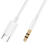 Καλώδιο USB TYPE C Αρσενικό σε 3.5mm STEREO Αρσενικό 1m Λευκό VN-U901 BAG VZN