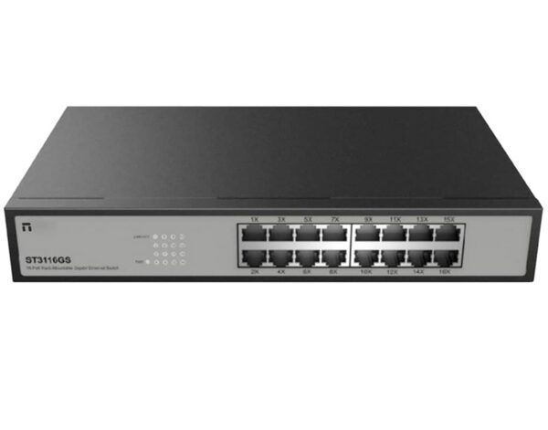 ETHERNET SWITCH 10/100/1000Mbps 16P RACK 13'' ST3116GS STONET