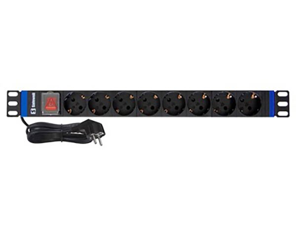 ΠΟΛΥΠΡΙΖΟ RACK 19" 1U 8 ΘΕΣΕΩΝ ΜΕ ΔΙΑΚΟΠΤΗ 4000W 16Α SAFEWELL
